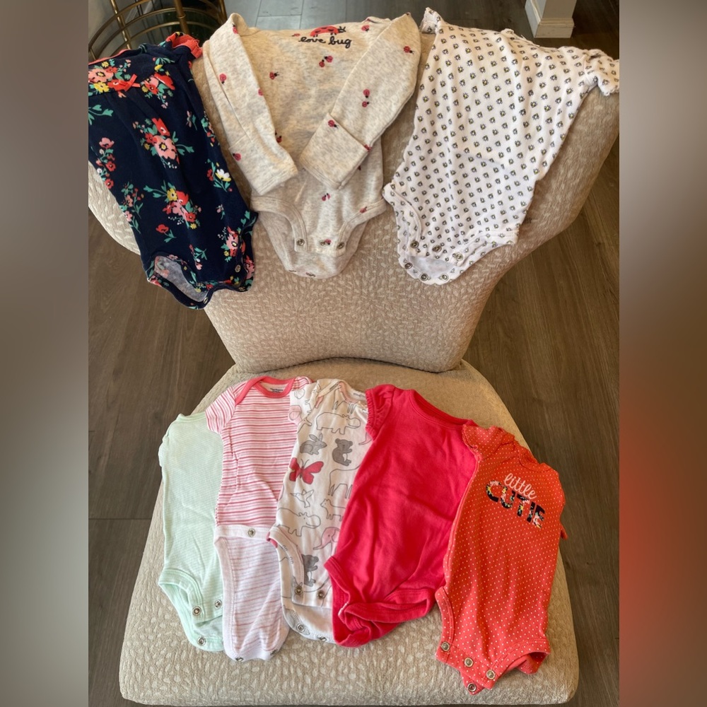 Bundle 8 Newborn Baby Girl Body Suits